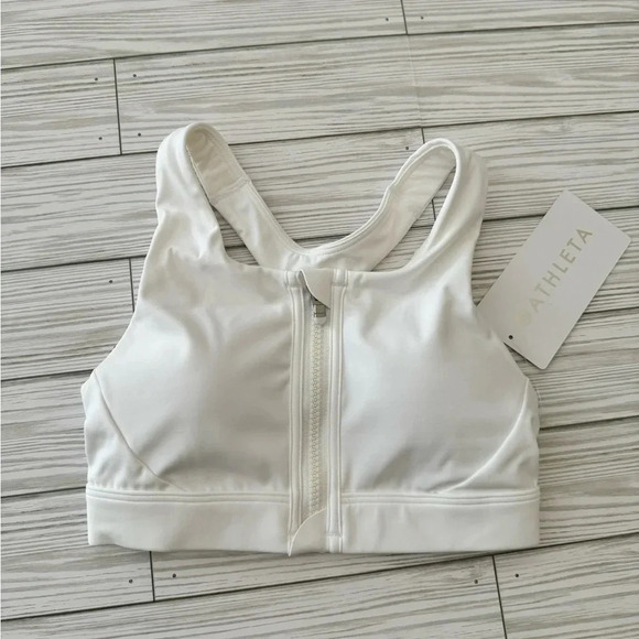 NWT | Athleta White Ultimate Zip Front Bra - Size XXS D-DD - Picture 3 of 6